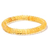 Pulseiras de pedras preciosas, A cera de abelhacera virgem, Roda plana, polido, joias de moda & unissex, amarelo, 8-9x3-4mm, comprimento Aprox 18 cm, vendido por PC