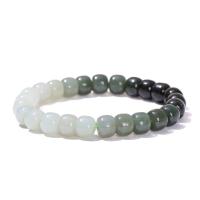 Gemstone Bracelets Hetian Jade Round polished fashion jewelry & gradient color & for woman 7-8mm Length Approx 18 cm Sold By PC