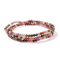 Gemstone Bracelets, Tourmaline, Round, polished, fashion jewelry & multilayer & for woman, multi-colored, 3-4mm, Sold Per Approx 70 cm Strand