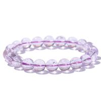 Quartz Bracelets, Ametrine, Round, polished, fashion jewelry & for woman, light purple, 8-10mm, Length:Approx 18 cm, Sold By PC