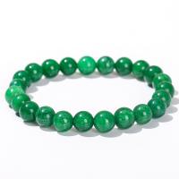 Gemstone Bracelets, Kosmochromite Chalcedony, Round, polished, fashion jewelry & Unisex & different size for choice, green, Length:Approx 18 cm, Sold By PC