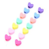 Spacer Beads Jewelry, Acrylic, Heart, DIY, mixed colors, 12x9mm, Hole:Approx 3.8mm, Approx 50PCs/Bag, Sold By Bag