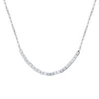 Ожерелья из латуни, Латунь, с 5CM наполнитель цепи, Квадратная форма, плакирован серебром, Мужская, не содержит никель, свинец, 3mm, длина:Приблизительно 40 см, продается PC