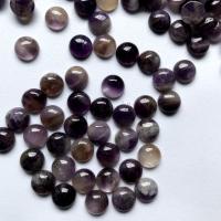 Natural Quartz Cabochon, Amethyst, Round, DIY, purple, 100PCs/Bag, Sold By Bag