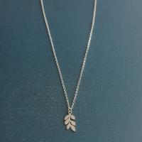 Stainless Steel Jewelry Necklace 304 Stainless Steel Leaf plated fashion jewelry & DIY Length Approx 17 Inch Sold By PC