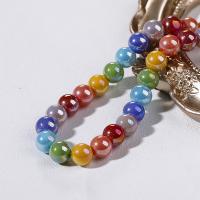 Perles en verre de mode, Des billes de verre, Rond, DIY, plus de couleurs à choisir, 8mm, Environ 46PC/brin, Vendu par Environ 35 cm brin