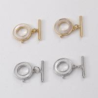 Brass Toggle Clasp with Shell plated DIY nickel lead & cadmium free 13mm Sold By Set