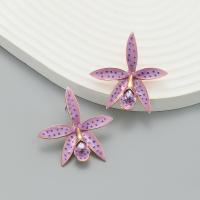 Zinc Alloy Stud Earring with enamel Flower fashion jewelry & for woman nickel lead & cadmium free Sold By Pair
