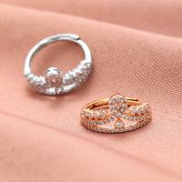 Zink Alloy Finger Ring, mode smycken & micro bana cubic zirconia & för kvinna, fler färger för val, nickel, bly och kadmium gratis, 17.5mm, Säljs av PC