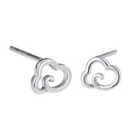 925 Sterling Silver Stud Earrings, Cloud, plated, fashion jewelry & for woman, silver color, 5mm, Sold By PC