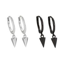 925 Sterling Silver Huggie Hoop Drop Earring, plated, fashion jewelry & for woman, more colors for choice, Sold By Pair
