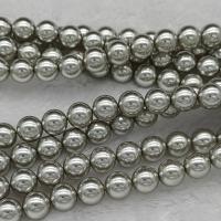 Glass Pearl Beads Round DIY grey Sold Per Approx 15 Inch Strand