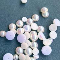 Abalorios de Plástico, Perlas plásticas, Cúpula, chapado en colorido, Bricolaje & diverso tamaño para la opción, Blanco, Vendido por UD