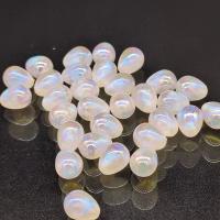 Plastic Beads Plastic Pearl Teardrop colorful plated DIY & half-drilled white Sold By PC