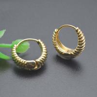 Brass Huggie Hoop Earring, Donut, gold color plated, fashion jewelry & for woman, nickel, lead & cadmium free, 15x18mm, Sold By PC