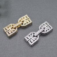 Brass Fold Over Clasp plated DIY & micro pave cubic zirconia nickel lead & cadmium free Sold By PC