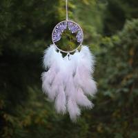 Fashion Dream Catcher Feather with Gemstone Chips & Plastic Pearl & Iron plated for home and office purple 650mm Sold By PC