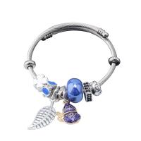 European Bracelet, Titanium Steel, with Tibetan Style, plated, fashion jewelry & for woman & enamel & with rhinestone, more colors for choice, inner diameter:55~68mm, Sold By PC