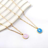 Stainless Steel Jewelry Necklace 304 Stainless Steel with 1.97inch extender chain Vacuum Ion Plating fashion jewelry & for woman & enamel 11.80mm Sold Per Approx 17.72 Inch Strand