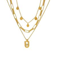 Stainless Steel smycken halsband, 304 rostfritt stål, med 2.36inch extender kedja, 18K guldpläterad, mode smycken & olika stilar för val & för kvinna, gyllene, Såld Per 13.78 inch, 14.96 inch, 16.93 inch Strand