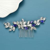 Decorative Hair Combs, Iron, with Glass Rhinestone, fashion jewelry & for woman, more colors for choice, nickel, lead & cadmium free, 110x50mm, Sold By PC