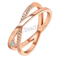 Zinc Alloy Finger Ring rose gold color plated fashion jewelry & for woman & with rhinestone rose gold color nickel lead & cadmium free Sold By PC