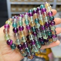 Gemstone Bracelets, Natural Fluorite, Round, polished, fashion jewelry & different size for choice & for woman, more colors for choice, Length:Approx 18 cm, Sold By PC
