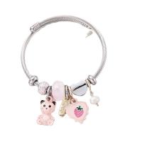 European Bracelet 304 Stainless Steel with Zinc Alloy plated fashion jewelry Inner Approx 55mm Sold By PC