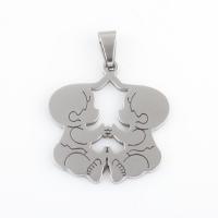 Stainless Steel Pendants, 304 Stainless Steel, plated, DIY, silver color, 31.20x23x1.30mm, 10PCs/Bag, Sold By Bag