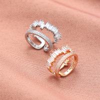 Circón cúbico anillo de latón, metal, con cúbica circonia, Joyería & para mujer, más colores para la opción, libre de níquel, plomo & cadmio, 16mm, Vendido por UD
