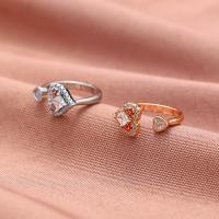 Cubic Zircon Brass Finger Ring with Cubic Zirconia fashion jewelry & for woman nickel lead & cadmium free 18mm Sold By PC