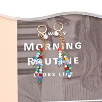 Zinc Alloy Drop Earrings with Crystal & Plastic Pearl handmade fashion jewelry & for woman multi-colored nickel lead & cadmium free Sold By Pair