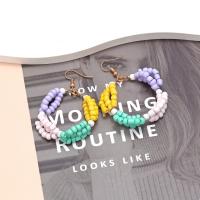 Zinc Alloy Drop Earrings with Seedbead handmade fashion jewelry & for woman multi-colored nickel lead & cadmium free Sold By Pair