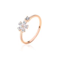 Solidny srebrny pierścień, Srebro 925, Kwiat, Powlekane, mikro utorować rhinestone & dla kobiety, dostępnych więcej kolorów, sprzedane przez PC