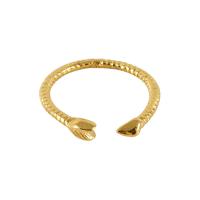Aço inoxidável 304 Cuff Ring Finger, Cobra, 18K banhado a ouro, joias de moda & para mulher, tamanho:7, vendido por PC