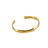 304 Stainless Steel Cuff Bangle Bamboo 18K gold plated fashion jewelry & for woman 8mm Inner Approx 62mm Sold By PC