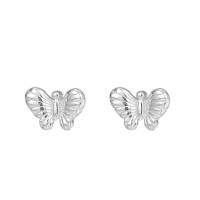 925 Sterling Silver Stud Earring Butterfly & for woman silver color Sold By Pair