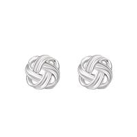 925 Sterling Silver Stud Earring Geometrical Pattern & for woman & hollow silver color Sold By Pair