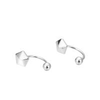 925 Sterling Silver Stud Earring, Star, fashion jewelry & for woman, silver color, 12.50x5.80mm, Sold By Pair