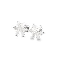 925 Sterling Silver Stud Earring Snowflake fashion jewelry & for woman & hollow silver color Sold By Pair