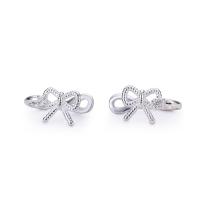 925 Sterling Silver Earring Cuff, Bowknot, fashion jewelry & for woman & hollow, silver color, 7x8.40mm, Sold By Pair