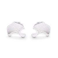 925 Sterling Silver Stud Earring, Leaf, fashion jewelry & for woman, silver color, 8.60x8.50mm, Sold By Pair
