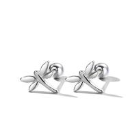 925 Sterling Silver Stud Earring, Dragonfly, fashion jewelry & for woman, silver color, 7.30x6.10mm, Sold By Pair