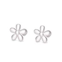 925 Sterling Silver Stud Earring, Flower, fashion jewelry & for woman, silver color, 8x8mm, Sold By Pair