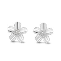 925 Sterling Silver Stud Earring, Flower, fashion jewelry & for woman, silver color, 10.60x10.60mm, Sold By Pair