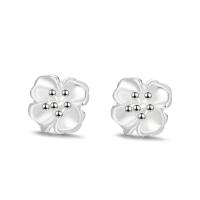 925 Sterling Silver Stud Earring, Flower, fashion jewelry & for woman, silver color, 7.60x7.60mm, Sold By Pair