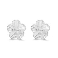925 Sterling Silver Stud Earring, Flower, fashion jewelry & for woman, silver color, 10x10mm, Sold By Pair