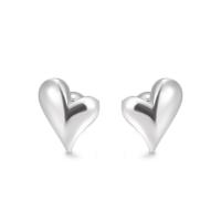 925 Sterling Silver Stud Earring Heart fashion jewelry & for woman silver color Sold By Pair