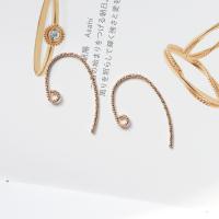 Brass Hook Earwire 14K gold-filled DIY & with loop nickel lead & cadmium free Sold By Pair