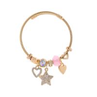 European Bracelet Zinc Alloy with Crystal gold color plated fashion jewelry & for woman & with rhinestone nickel lead & cadmium free Inner Approx 60mm Sold By PC